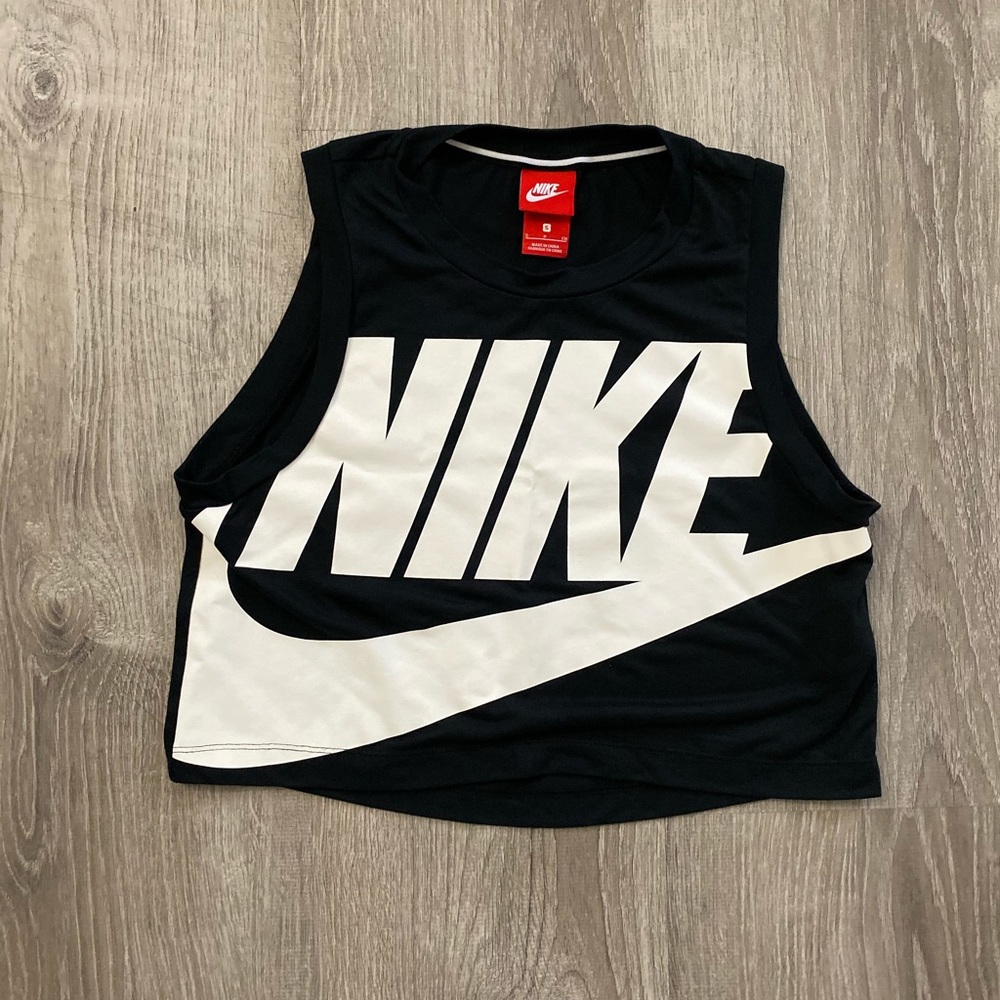 Nike black crop tank top